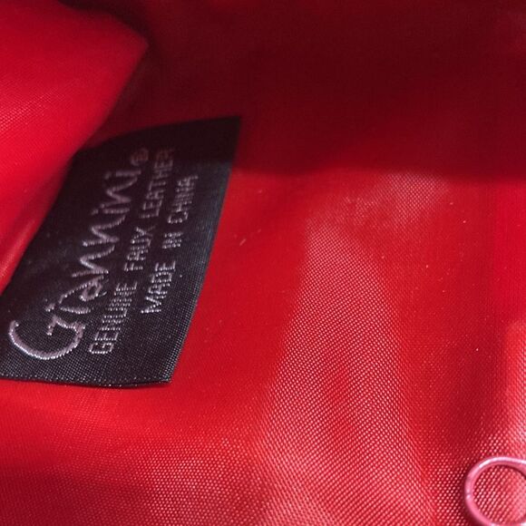 Red Maroon Crocodile Print Clutch - Picture 6 of 10